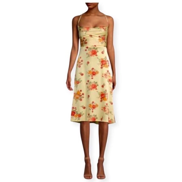 DANIELLE BERNSTEIN Floral Tie-Back Dress Size Small‎ - Picture 1 of 3